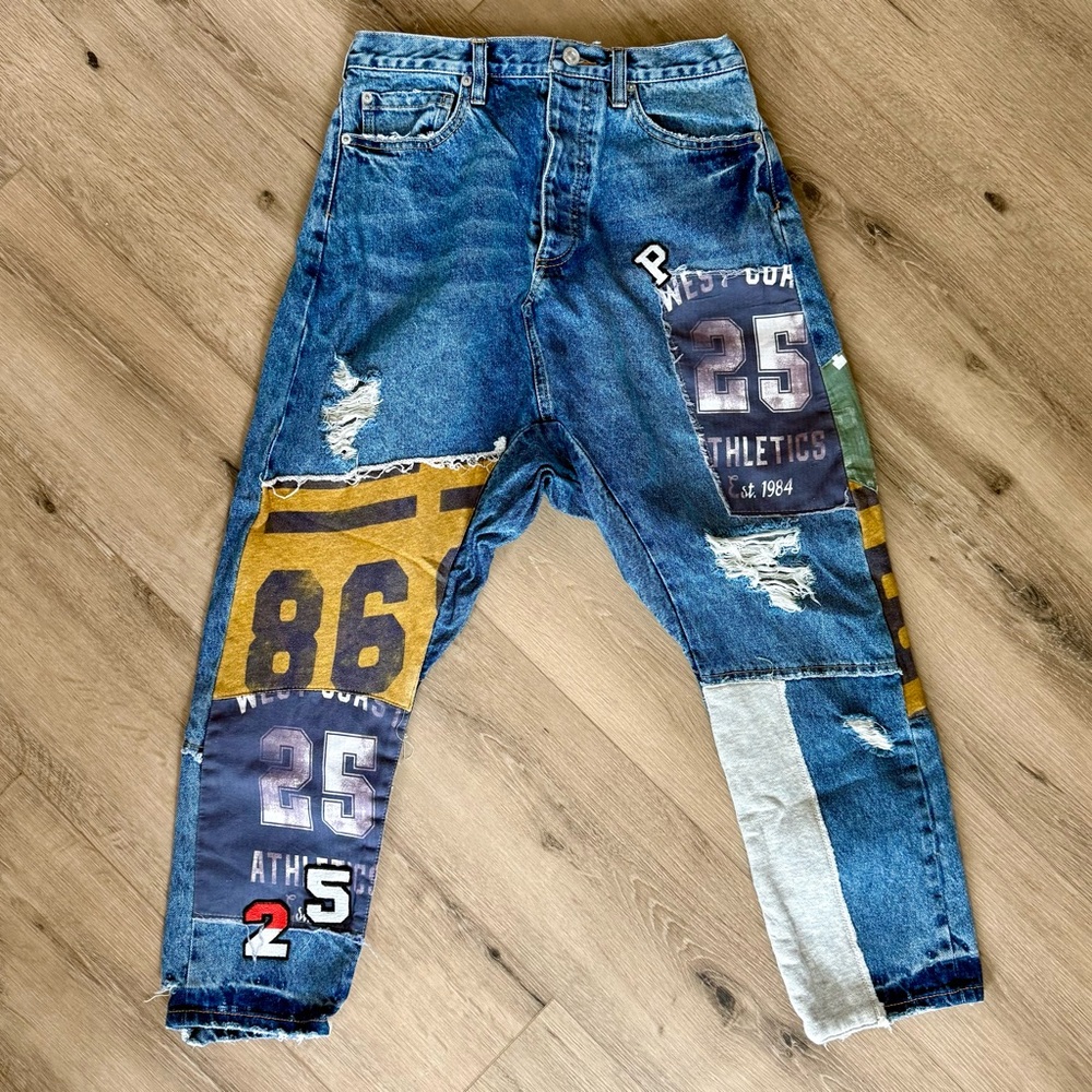 Free People Patchwork Jeans